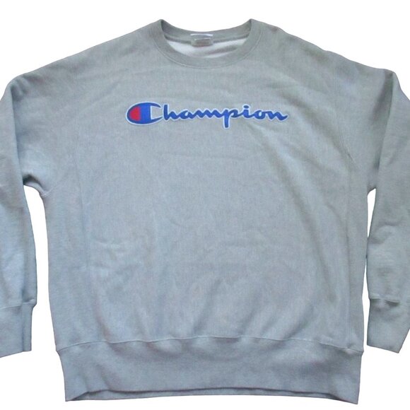 Vintage Men's Sweatshirt Large Champion Reverse Weave Spellout Embroidered Logo - Picture 1 of 7